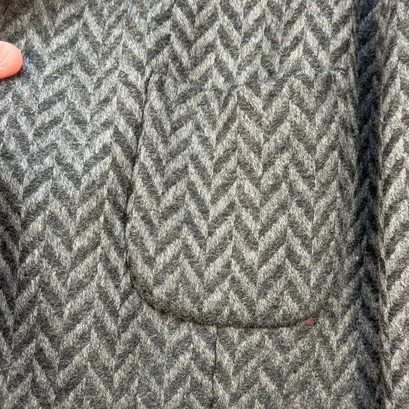 VTG Thalhimers Wool Herringbone Gray Blazer Made in Japan SIze 10 - Picture 4 of 14